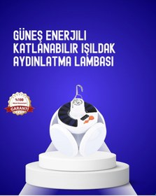 Resim Usb Ve Solar Şarjlı Katlanabilir 5 Taraflı Led Lamba Çok Renkli 