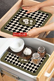 Resim Else Halı Kaydırmaz Raf Dolap Çekmece Örtüsü Yıkanabilir Buzdolabı Içi Matı 