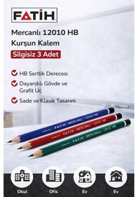 Resim Fatih Mercanlı 12010 Hb Kurşun Kalem 3 Adet Kırmızı 