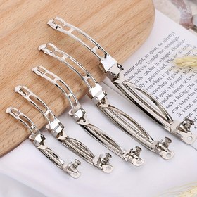 Resim 10 adet Fransız Bahar Saç Klipleri Taban Boş Otomatik Baret El Yapımı Yay Toka DIY Takı Yapma Malzemeleri 