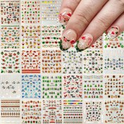 Resim 30 Adet Noel Tırnak Stickerı, 3D Kendinden Yapışkan Kar Taneleri, Ren Geyiği, Noel Baba ve Diğer Desenli Tırnak Çıkartmaları, Kendinden Yapışkanlı Tırnak Sanatı Hediyesi 