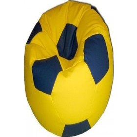 Resim Xl Büyük Boy Futbol Topu Puf Armut Koltuk Suni Deri Lacivert 