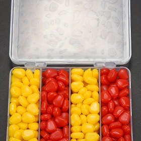 Resim 200 adet/Lot Yumuşak Sazan Yemi Balıkçılık Yem Seti, Mısır Aromalı Yüzen Yapay Yem Plastik Kutu ile, Balıkçılık Takımı Aksesuarları 