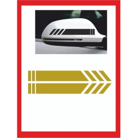 Resim Araba Aynası Için Şerit Sticker - Oto Sticker - Araba Sticker - 20CM x 2,5 cm 2 Adet 