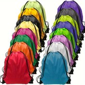 Resim 1 adet Dayanıklı Kordonlu Sırt Çantası, Seyahat, Yoga, Spor Salonu, Outdoor Kamp ve Yürüyüş için Spor Çantası, Su Geçirmez, Taşınabilir, Hafif, Pratik Cebi ile, Makine Yıkamalı, Düz Renk, Spor Ekipmanları Depolama Çantası, Siyah, Mavi, Mor Renklerde Mevcut 