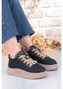 Resim Guja Getto Emoji Süs Detaylı Rahat Hafif Kalın Taban Kadın Sneaker Ayakkabı Siyah 