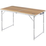Resim Haegs Portatif Kamp Masası, 3 Yükseklik Ayarlı, Katlanır Piknik Masası, Kolay Taşınabilir Alüminyum Masa - 120x60 - Hareli Ceviz Ceviz 