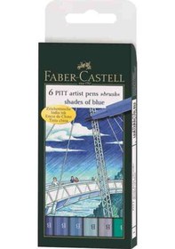 Resim Faber Castell Pitt Artist Pen Fırça Uçlu Çizim Kalemi Mavi Tonlar 