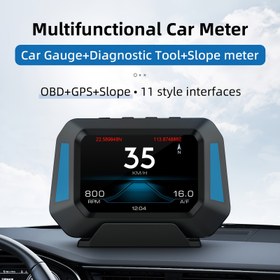 Resim Araba Baş Üstü Ekranı OBD Test Cihazı OBD2 HUD + GPS Bilgisayar Hız Ölçer Cam Proyektörü Araba Gösterge Paneli Hızı Göstergeleri Sistem Modifikasyonu Araba Aksesuarları 