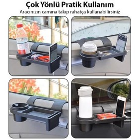 Resim Coofbe Araç İçi Organizer Araç Bardaklık Tutucu Araç Eşya Saklama Kutusu Oto Bardaklık Tutucu Siyah 