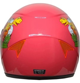 Resim Motoanl Motosiklet ve Bisiklet Çocuk Kaskı Full Face Pp Material Abs Çocuk Kask Dino Pink 