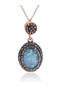 Resim Turkuaz Paraiba Ve Swarovski Taşlı 925 Ayar Gümüş Kadın Üçlü Set 201025580 
