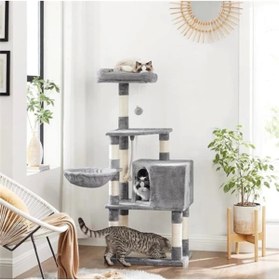 Resim AyrStore Tırmalama ağacı, büyük, 138 cm yüksekliğinde, kedi ağacı, tırmalama tahtası ve 9 tırmala 