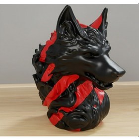 Resim Özel Tasarım Kurt Heykeli - 3d Baskı Sanatı 10 Cm 