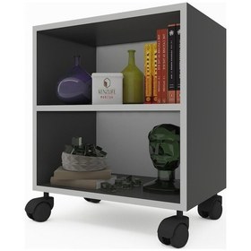 Resim Kenzlife Kitaplık Beril 068x040x020 Gri Tekerlekli Mutfak Dolabı 