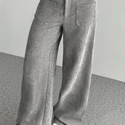 Resim Yüksek Bel Kadife Geniş Paça Pantolon - Çok Cepli, Makinede Yıkanabilir, Her Mevsim Rahat ve Çok Amaçlı | Yüksek Bel Pantolon LL256 