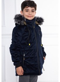 Resim Sivaist Lacivert Erkek Çocuk Su Ve Rüzgar Geçirmez Çıkartılabilir 