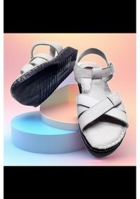 Resim Kadın Gerçek Deri Topuk Dikeni Takviyeli Yumuşak Taban Sandalet 001 