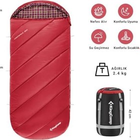 Resim KingCamp FreeSpace 350 Relax -15°C Uyku Tulumu Wine 