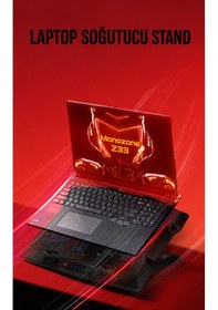 Resim Monozone Z33 Işıklı Laptop Soğutucu 8 Fanlı 17inç Yükseklik Ayarlı Stand Sessiz Notebook Soğutucu 