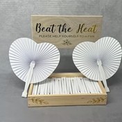 Resim 20 Şık Kalp Şekilli Origami Fanlar, Beyaz Kağıt Düğün Süsleri, Yuvarlak Katlanabilir El Fanları, Davetiye, Geleneksel, Düğün Partisi İçin 