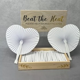 Resim 20 Şık Kalp Şekilli Origami Fanlar, Beyaz Kağıt Düğün Süsleri, Yuvarlak Katlanabilir El Fanları, Davetiye, Geleneksel, Düğün Partisi İçin 