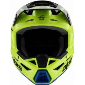 Resim Alpinestars Sm3 Youth Radium Off-Road Çocuk Genç Motosiklet Kaskı Sarı Siyah Mavi 