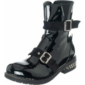 Resim Costo Shoes K111-1 Siyah Rugan Kadın Büyük Numara Bot Çizme 