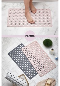 Resim Kaydırmaz Duşakabin Banyo Ve Duş Paspası 66 Adet Vantuzla Yapışır 33 X 66 Cm Pembe 