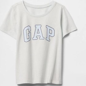 Resim Kız Bebek Gap Logo Grafikli T-shirt Gri-5999 Gri 