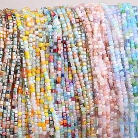 Resim 170 adet Beadlicious Cam Tohum Boncukları, 2mm Çok Renkli Kare Kesimli Spacer Boncuklar, DIY Takı Yapımı, Kolyeler, Bileklikler, Küpeler Etkinlikleri Aksesuarları 