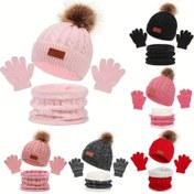 Resim AIRXING Çocuk Kış Aksesuar Seti - Akrilik %100 Hafif Örgü Kumaş Noel Temalı Yürüyüş ve Açık Hava Ekipmanları Tokalı Kapanışlı - Makinede Yıkanabilir Uyumlu Sıcak Şapka, Atkı, Eldivenler Yaşlı Erkek ve Kız Çocuklar İçin 