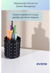 Resim Kalemlik Masa Kalemliği Organizer Kalemlik Siyah Renk Model 85 Çok Renkli 