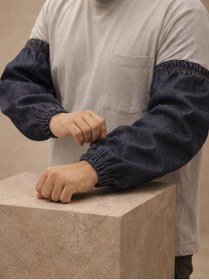 Resim ery iş güvenliği ekipmanları Kaynakçı Kot Kolluk Isıya Dayanıklı İş Güvenliği Kolluğu,Koruma Kolluk, Unisex Denim İş Kol Koruyucu 