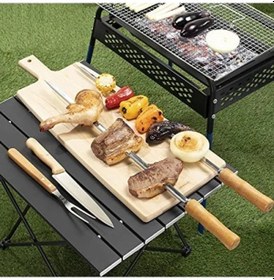 Resim Barbekü Aletleri 6'lı Set Açık Gri 