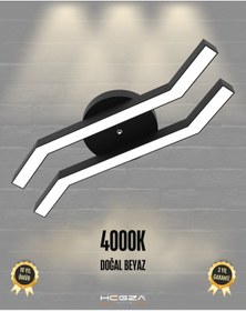 Resim Pesca Siyah Kasa, Doğal Beyaz Işık Modern Plafonyer Led Avize Siyah 