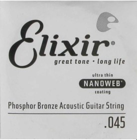 Resim Elixir 14145 Nanoweb Phosphor Bronze Tek Akustik Gitar Teli 45 