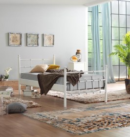 Resim Unimet Lalas Tek Kişilik Ferforje Metal Karyola-beyaz (AHŞAP LATALI) 