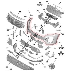 Resim Peugeot 2008 (2023-2024) Ön Tampon (Orijinal) 