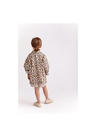 Resim Oliven The Kid Unisex Leopar Müslin Ceket Ekru 