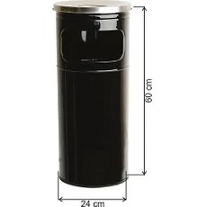 Resim Arı Metal 1104 Kolon Küllük Boyalı 27 L 4 No Siyah 