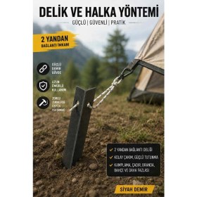 Resim Jasper Profesyonel Çadır Sabitleme Kazığı - Çift Bağlantı Delikli-Keskin Uçlu - Kolay Çakım, Güçlü T 