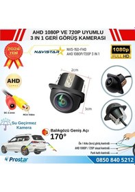 Resim Ahd 1080p Ve 720p Çevrilebilir 170 Derece Balıkgözü Geniş Açılı Geri Görüş Kamerası 