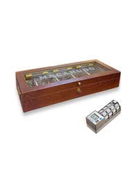 Resim Lubinski İtaly Macanudo Camlı Humidor Puro Kutusu Kahve 200's Cigarspa Elektronik Nemlendirme 