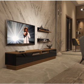 Resim Decoraktiv Trendstyle 220rs Slm Tv Ünitesi Tv Sehpası - Ceviz - Siyah 