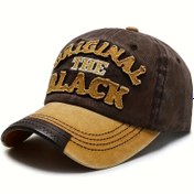Resim Retro "Original The Black" Nakışlı Yıkanmış Beyzbol Şapkası - Yumuşak, Şık Günlük Güneşlik, Seyahat, Plaj Tatili, Koşu ve Balıkçılık İçin Uniseks Peaked Kep, İdeal Sevgililer Günü Hediyesi 