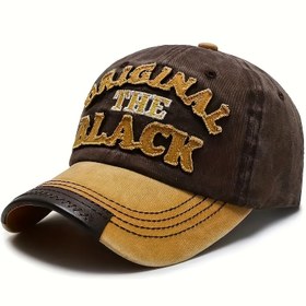 Resim Retro "Original The Black" Nakışlı Yıkanmış Beyzbol Şapkası - Yumuşak, Şık Günlük Güneşlik, Seyahat, Plaj Tatili, Koşu ve Balıkçılık İçin Uniseks Peaked Kep, İdeal Sevgililer Günü Hediyesi 
