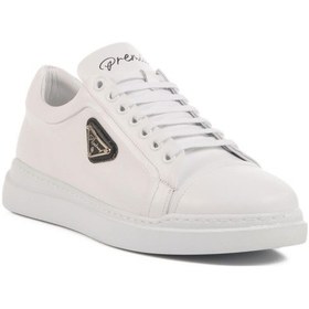 Resim Ayakmod Premium 2040 M Beyaz Hakiki Deri Erkek Sneaker Beyaz 