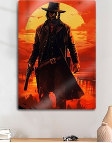 Resim Parlak Metal Baskı Tablo - Rdr2, Red Dead Redemption 2, Oyun 4k Baskı Tablo 