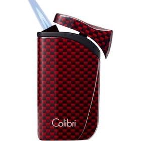 Resim Colibri Falcon Tek Torch Pürmüz Karbon Desenli Kırmızı Puro Çakmağı 